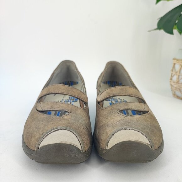 Merrell Women's Isabella Brindle Taupe Leather Loafers Size 7 - Picture 2 of 8